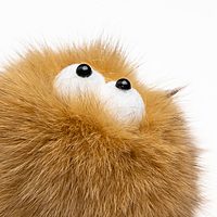 Bag Charm Golden Brown Fluffy