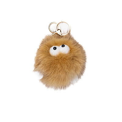 Bag Charm Golden Brown Fluffy
