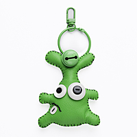 Bag Charm Green Googly Eye Plant