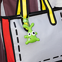 Bag Charm Green Googly Eye Plant