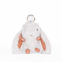 Bag Charm Grey Rabbit Fluffy