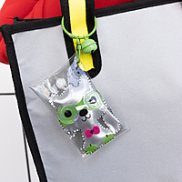 Bag Charm Silver Green Googly Eye Dog