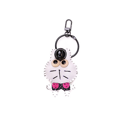 Bag Charm White Googly Eye Rabbit