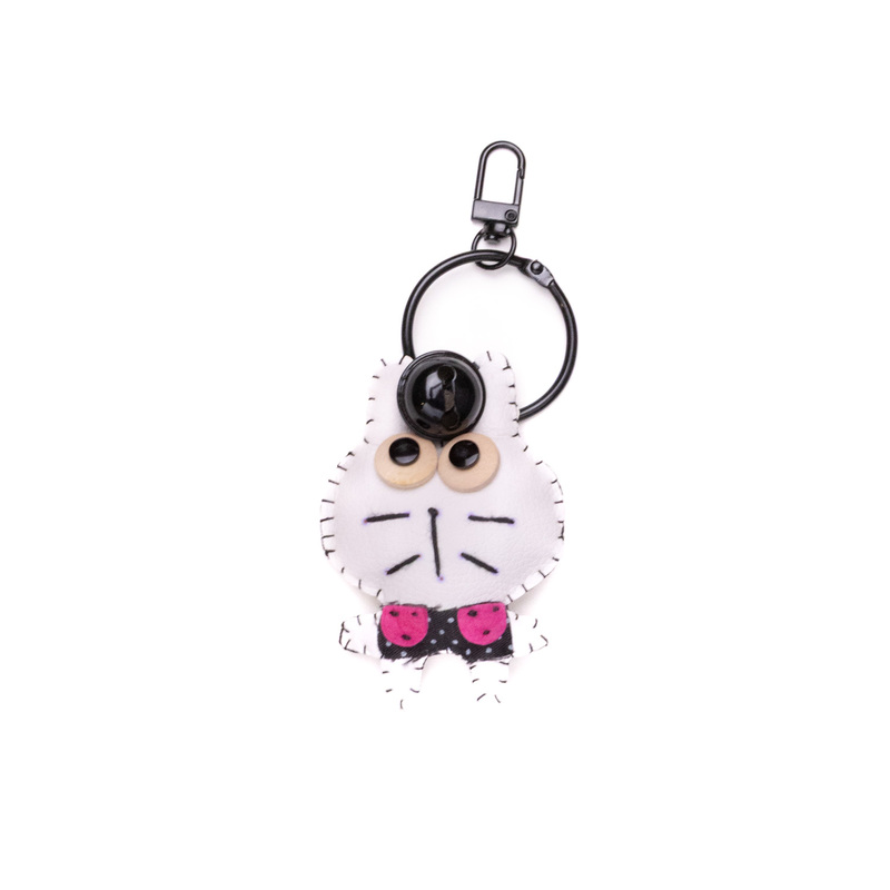 Bag Charm White Googly Eye Rabbit