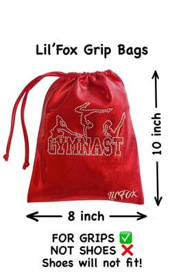 RED SHINY FOIL MYSTIQUE GRIP BAG WITH RHINESTONES
