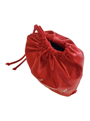 RED SHINY FOIL MYSTIQUE GRIP BAG WITH RHINESTONES