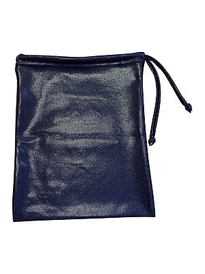 NAVY SHINY FOIL WITH GOLD STONES GRIP BAG
