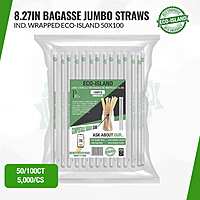 Baggasse Jumbo Straw Eco-Island 3x8" 50/100