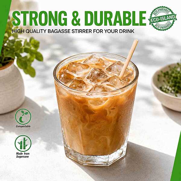 Baggasse Straw Eco-Island 5" 10/400
