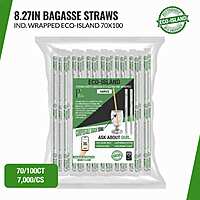 Baggasse Straw Eco-Island 8.27" 70/100
