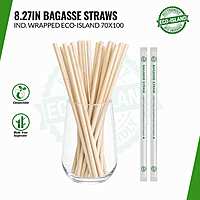 Baggasse Straw Eco-Island 8.27" 70/100