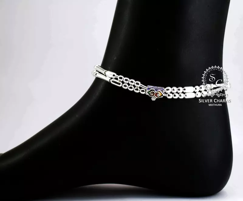 Banarasi silver payal pattern