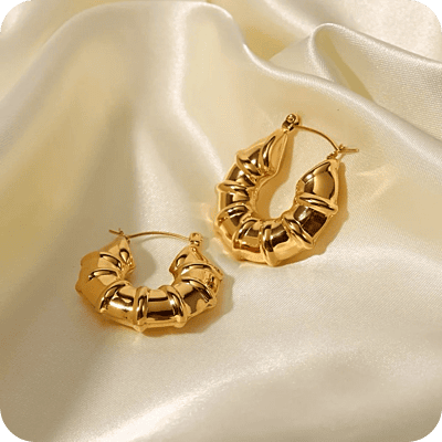 Banboo Hoops Gold Plated