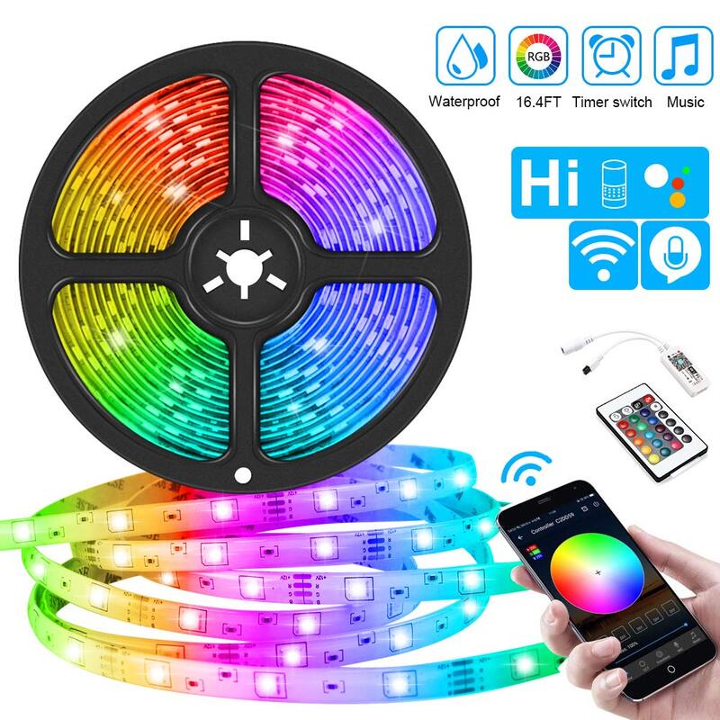 Bande lumineuse DEL adhésive avec télécommande - 12V - 30 DEL/m - RVB - 3m