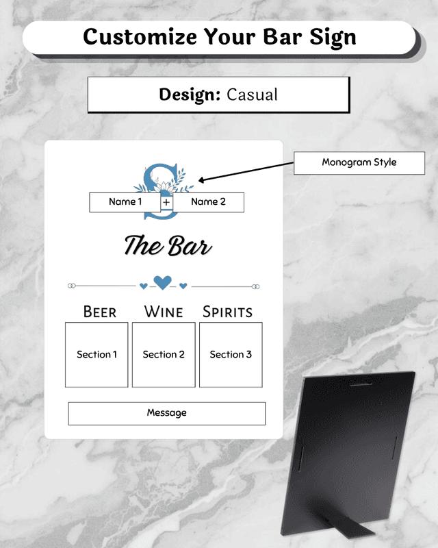 The Bar Menu Easel - 8x10"