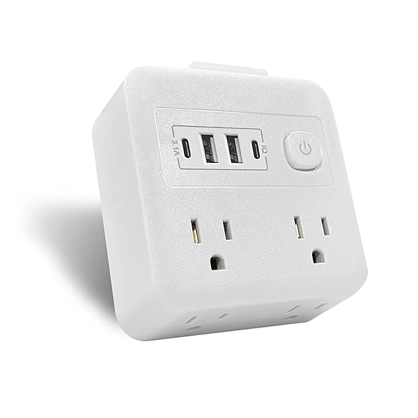 Barre d'Alimentation 4 Prises, 2 Ports USB Type A, 2 Ports USB Type C