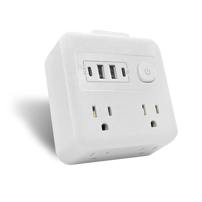 Barre d'Alimentation 4 Prises, 2 Ports USB Type A, 2 Ports USB Type C