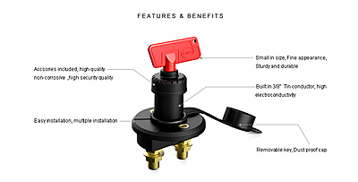 SEAFLO Covered Battery Cutoff Switch with Key