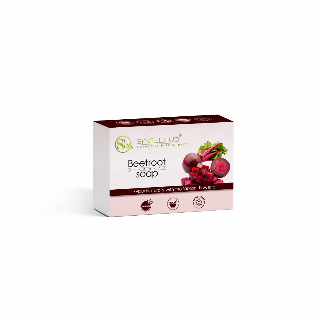 Smellgud cosmetics Beetroot Handmade Soap for Fights Acne and Pimples|Remover Dark Spots and Dark circles|Helps in glowing up the skin|Skin soft and fresh for a long time|100 Gm