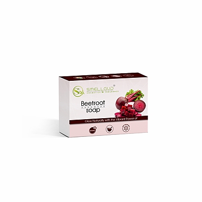 Smellgud cosmetics Beetroot Handmade Soap for Fights Acne and Pimples|Remover Dark Spots and Dark circles|Helps in glowing up the skin|Skin soft and fresh for a long time|100 Gm