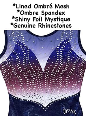 BEJEWELLED NAVY & MAROON OMBRE WITH STONES