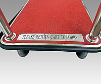 Heavy Duty Luggage Cart with Red Carpet, 8" Wheels 43" x 26" x 68"
