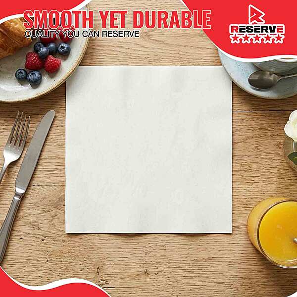 Beverage Napkins Wht 1Ply Reserve 8/500