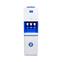 Front view of an Atlantis Big Plus water cooler with dual taps for hot and cold water.