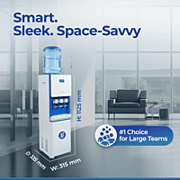 Three-tap system on an Atlantis Big Plus dispenser for hot, cold, and ambient water.