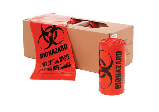 Biohazard Bags, 35 Gal, 1.2 mil, Red, 33'x 40', case of 250 Biohazard Bags, 35 Gal, 1.2 mil, Red, 33'x 40', case of 250