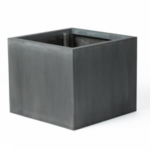 Bison Aluminum Planter Cube Oxidized Zinc Patina Bison Aluminum Planter Cube Oxidized Zinc Patina