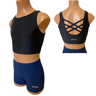 BLACK & NAVY CROP SET XX BACK