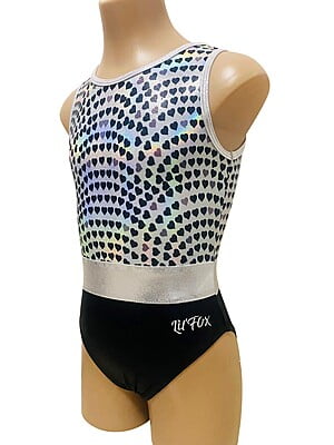 BLACK SHINY FOIL WITH SILVER HEARTS