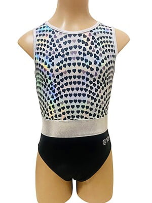 BLACK SHINY FOIL WITH SILVER HEARTS