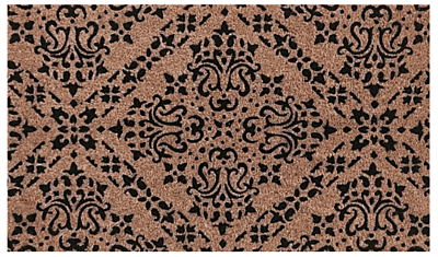 Black Damask Coir Doormat