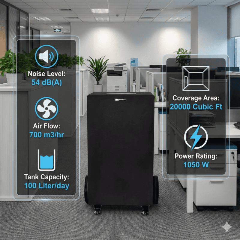 White Westinghouse electric dehumidifier model WDE100 black