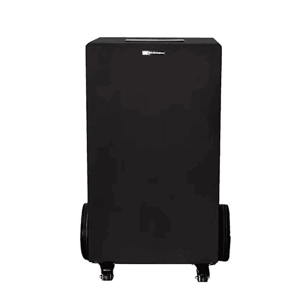 White Westinghouse WDE100 black 100 liter dehumidifier front view