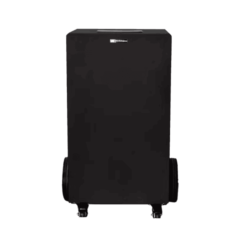 White Westinghouse WDE100 black 100 liter dehumidifier front view