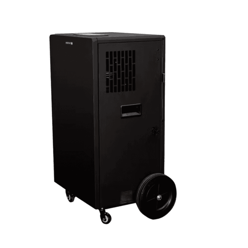 Side view of White Westinghouse 100 liter dehumidifier black