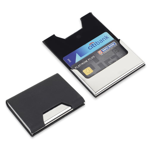 Black Leather Textured Cardholder
