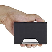 Black Leather Textured Cardholder