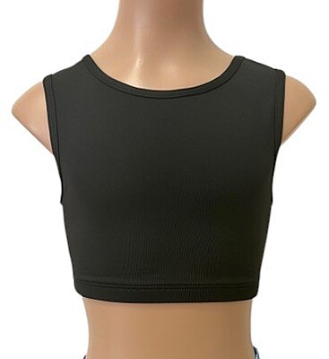 BLACK LYCRA XX CROP TOP