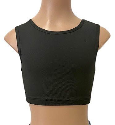 BLACK LYCRA XX CROP TOP