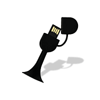 Black Rubber Stand USB Pendrive