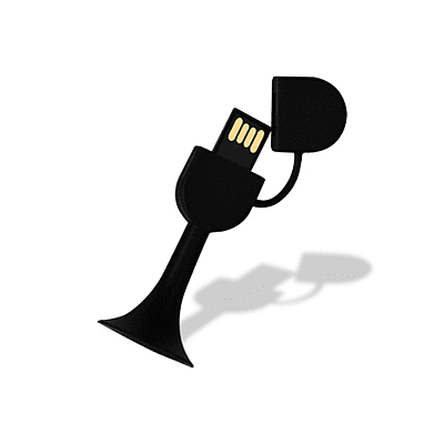 Black Rubber Stand USB Pendrive