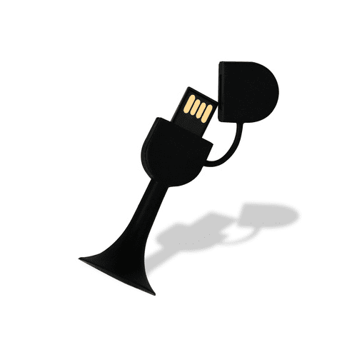 Black Rubber Stand USB Pendrive