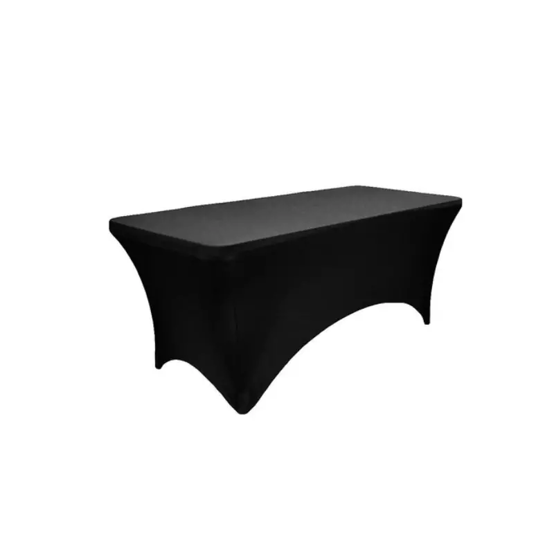 Black Spandex 6ft Table Cover / Cubierta de mesa de 6ft Spandex negro