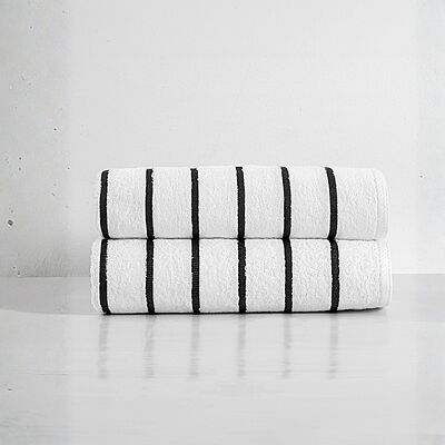 Black Stripe Pool Towel