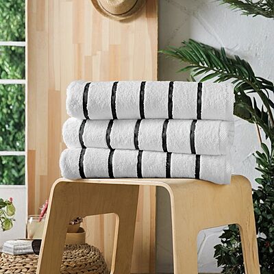 Black Stripe Pool Towel