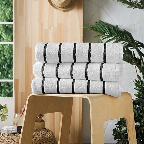 Black Stripe Pool Towel